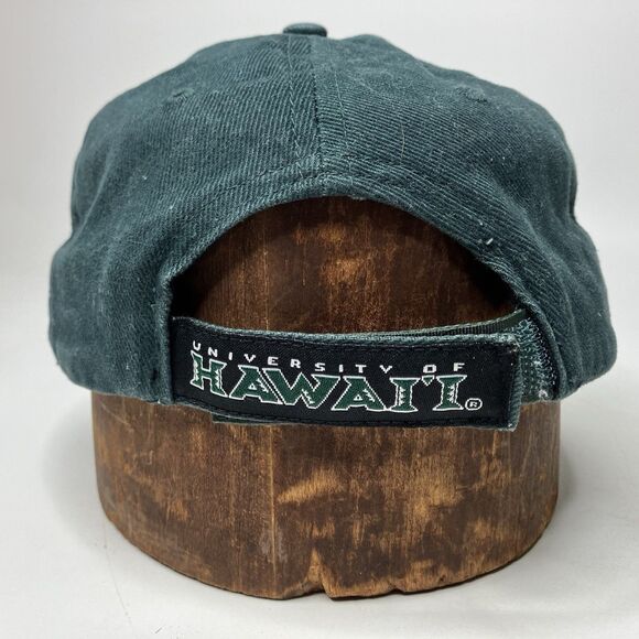 University of Hawaii Warrior Baseball Hat Cap Green Silver Strapback Embroidered - Picture 7 of 14